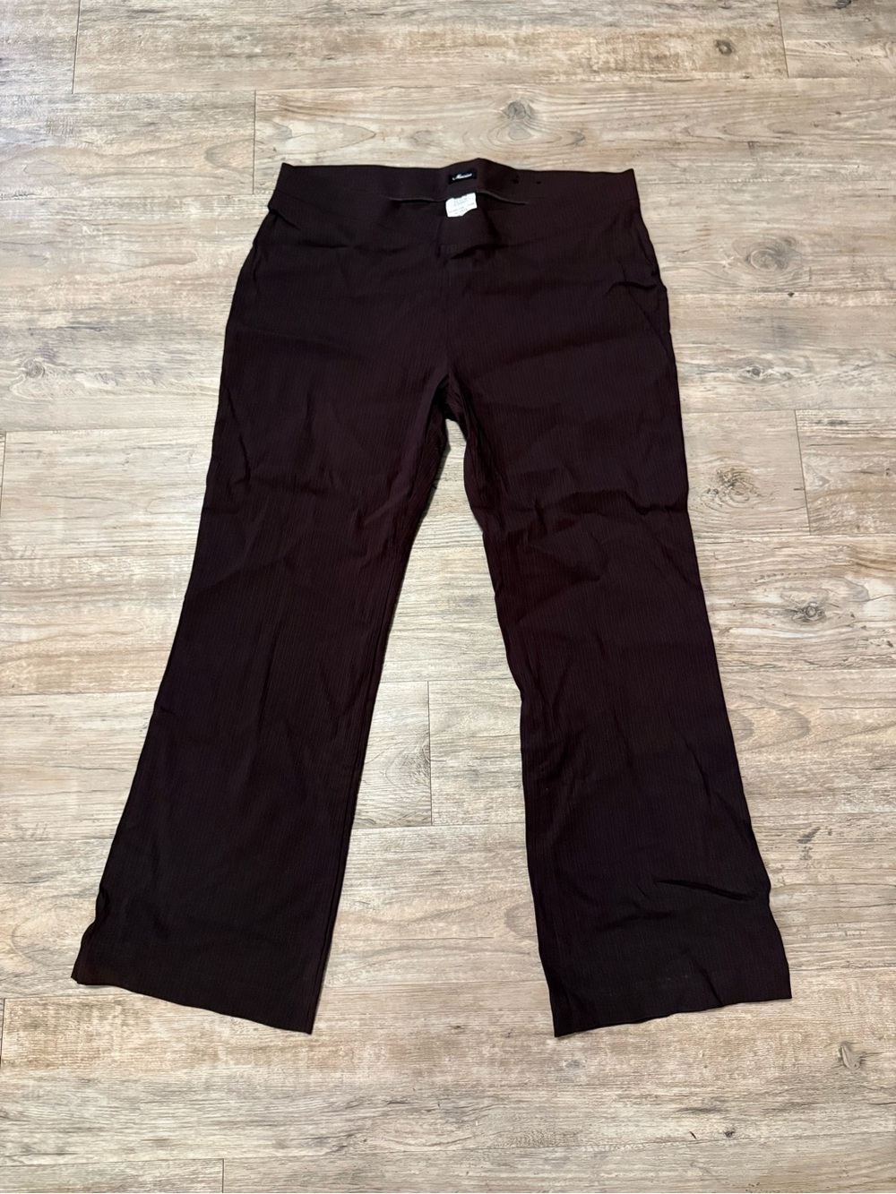 Maurices Black Ribbed Wide-Leg Pants